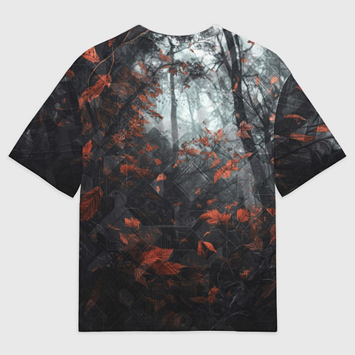 Мужская футболка оверсайз Медведь в пасмурном лесу / 3D-принт – фото 2