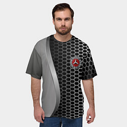 Футболка оверсайз мужская Mercedes металическая сетка, цвет: 3D-принт — фото 2
