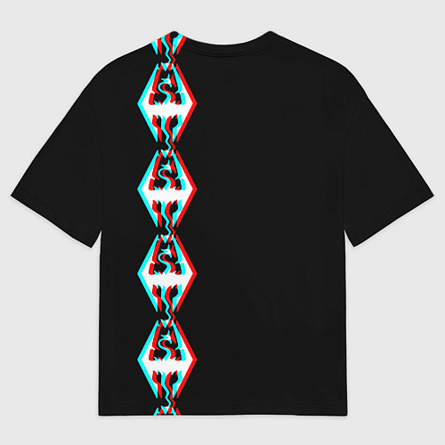 Мужская футболка оверсайз The Elder Scrolls glitch logo / 3D-принт – фото 2