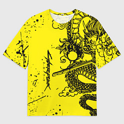 Футболка оверсайз мужская Syberpunk dragon tatoo, цвет: 3D-принт