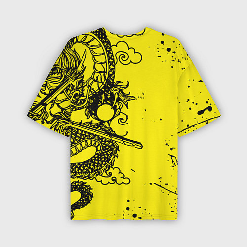 Мужская футболка оверсайз Syberpunk dragon tatoo / 3D-принт – фото 2