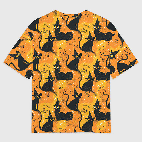 Мужская футболка оверсайз Кошки в шляпах - паттерн / 3D-принт – фото 2
