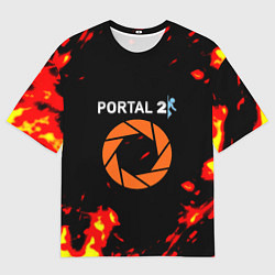 Мужская футболка оверсайз Portal огненная лава