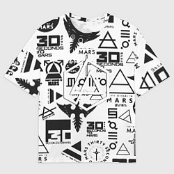 Футболка оверсайз мужская Linkin park pattern 30 second to mars, цвет: 3D-принт