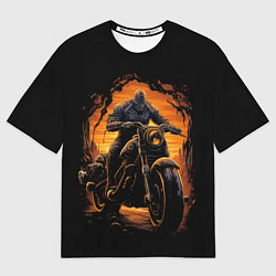 Футболка оверсайз мужская Призрачный гонщик байкер, цвет: 3D-принт