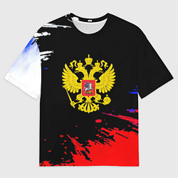 Мужская футболка оверсайз Триколор Россия герб
