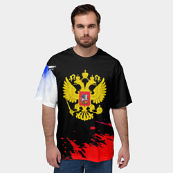 Футболка оверсайз мужская Триколор Россия герб, цвет: 3D-принт — фото 2