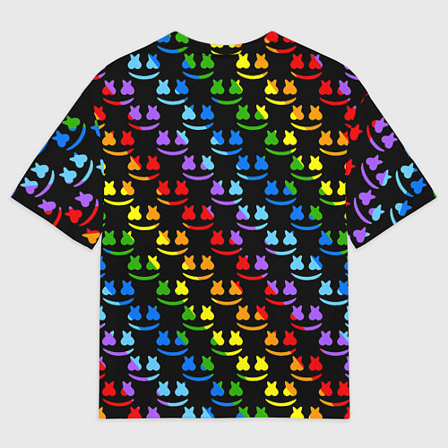 Мужская футболка оверсайз Marshmello pattern neon / 3D-принт – фото 2