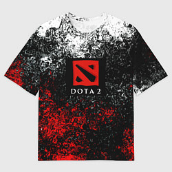 Мужская футболка оверсайз Dota 2 брызги красок