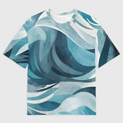 Футболка оверсайз мужская Океан абстракция волны, цвет: 3D-принт