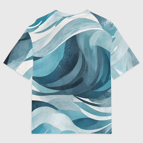 Мужская футболка оверсайз Океан абстракция волны / 3D-принт – фото 2