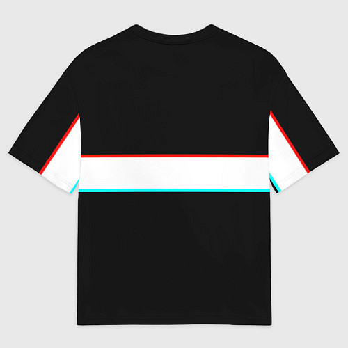 Мужская футболка оверсайз Герб РФ спорт полоса / 3D-принт – фото 2