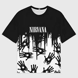 Футболка оверсайз мужская Nirvana rok hand, цвет: 3D-принт