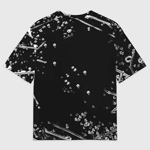 Мужская футболка оверсайз Герб РФ черно белые краски / 3D-принт – фото 2