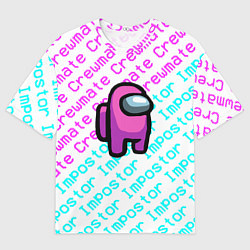 Мужская футболка оверсайз Among us pattern steel