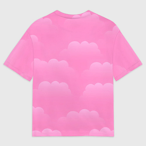 Мужская футболка оверсайз Куроми в розовых облаках / 3D-принт – фото 2