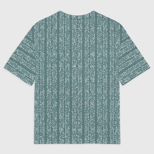 Мужская футболка оверсайз Холодный синий полосы в мелкую крапинку / 3D-принт – фото 2