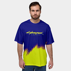 Футболка оверсайз мужская Cyberpunk 2077 краски жёлтые, цвет: 3D-принт — фото 2