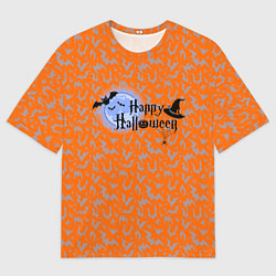 Мужская футболка оверсайз Хэллоуин - луна