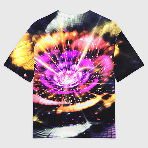 Мужская футболка оверсайз Оптический узор цветок / 3D-принт – фото 2
