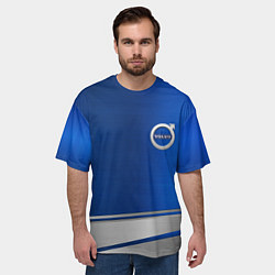 Футболка оверсайз мужская Volvo automobile metal, цвет: 3D-принт — фото 2