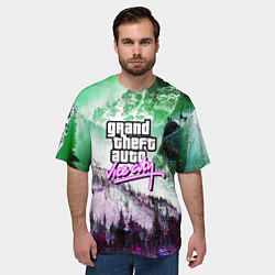 Футболка оверсайз мужская Vice city game glitch, цвет: 3D-принт — фото 2