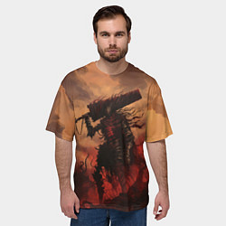 Футболка оверсайз мужская Полый рыцарь с мечом, цвет: 3D-принт — фото 2