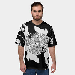 Футболка оверсайз мужская Серый огонь герб, цвет: 3D-принт — фото 2