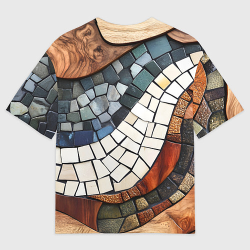 Мужская футболка оверсайз Плиточная мозайка / 3D-принт – фото 2