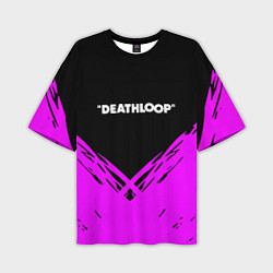 Мужская футболка оверсайз Deathloop neon geometry