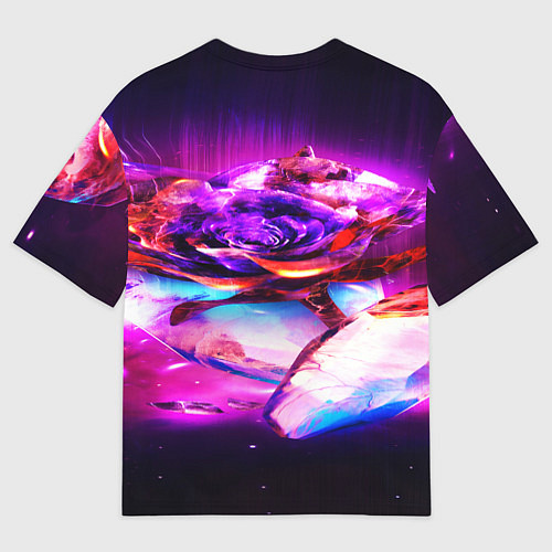 Мужская футболка оверсайз Неоновые абстракция краски / 3D-принт – фото 2
