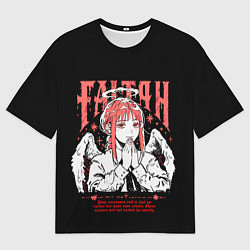 Мужская футболка оверсайз Макима ангел - Человек бензопила