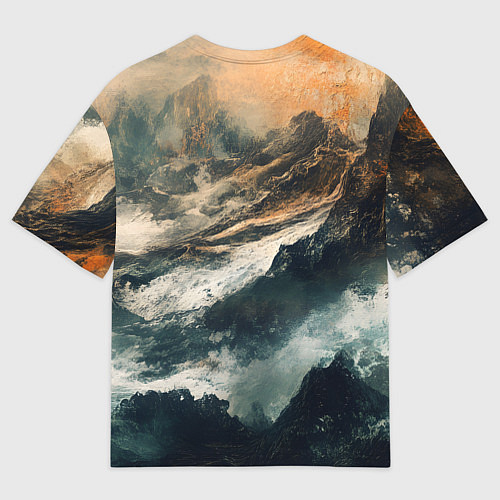 Мужская футболка оверсайз Иллюстрация хаоса в грубом стиле / 3D-принт – фото 2