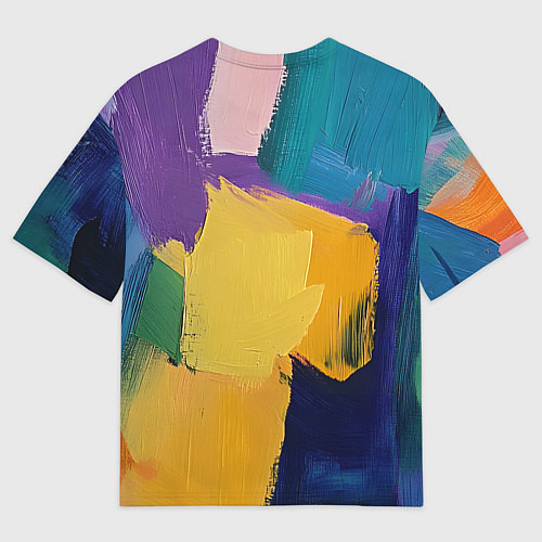 Мужская футболка оверсайз Мазки красок / 3D-принт – фото 2