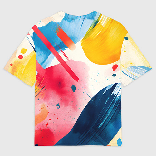 Мужская футболка оверсайз Абстрактные мазки красок / 3D-принт – фото 2