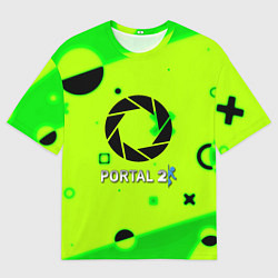Мужская футболка оверсайз Portal 2 geometry steel