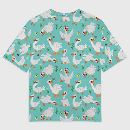Мужская футболка оверсайз Гусики / 3D-принт – фото 2
