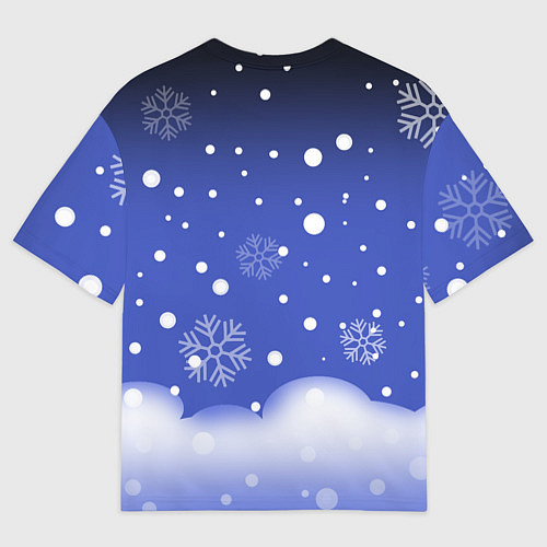 Мужская футболка оверсайз Ъуъ - Новый год / 3D-принт – фото 2