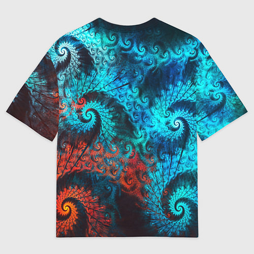 Мужская футболка оверсайз Оптическая абстракция узор / 3D-принт – фото 2