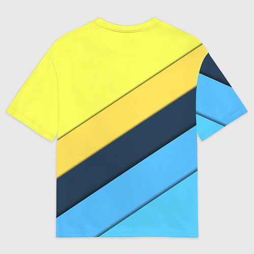 Мужская футболка оверсайз Геометрия полосы спорт / 3D-принт – фото 2