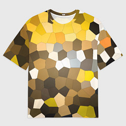 Футболка оверсайз мужская Желто белая мозаика, цвет: 3D-принт