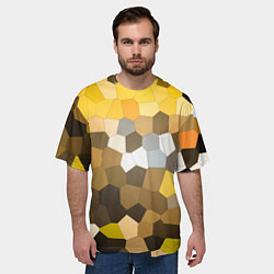 Футболка оверсайз мужская Желто белая мозаика, цвет: 3D-принт — фото 2