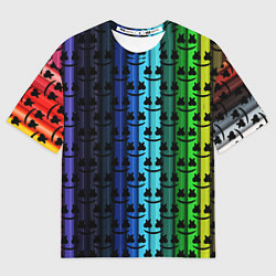 Футболка оверсайз мужская Marshmello gradient, цвет: 3D-принт