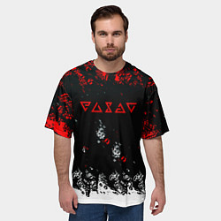 Футболка оверсайз мужская Ведьмак лого брызги красок, цвет: 3D-принт — фото 2