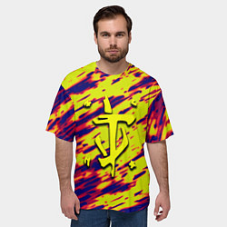 Футболка оверсайз мужская Doom огненный паттерн, цвет: 3D-принт — фото 2
