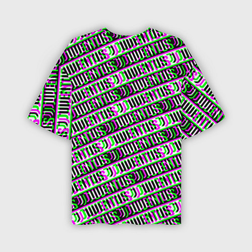 Мужская футболка оверсайз Juventus glitch pattern / 3D-принт – фото 2