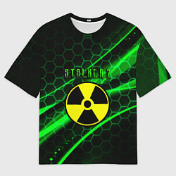 Мужская футболка оверсайз S T A L K E R 2 кислотный стиль