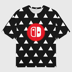 Футболка оверсайз мужская Нинтендо лёд и пламя краски, цвет: 3D-принт