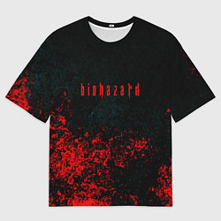 Мужская футболка оверсайз Biohazard брызги красок