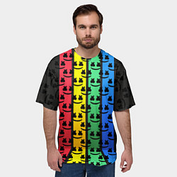 Футболка оверсайз мужская Marshmello neon music dj, цвет: 3D-принт — фото 2